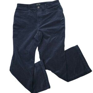 Talbots Pants Women 12 Navy Blue Corduroy Flare Leg Stretch Mid Rise Trouser